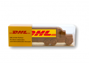 Chocolade vrachtwagen met logo